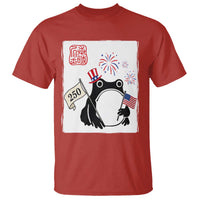Funny Patriotic Grumpy Frog 250th Anniversary USA T Shirt