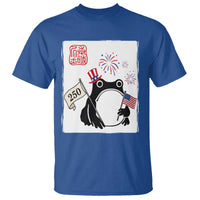Funny Patriotic Grumpy Frog 250th Anniversary USA T Shirt