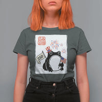 Funny Patriotic Grumpy Frog 250th Anniversary USA T Shirt For Women