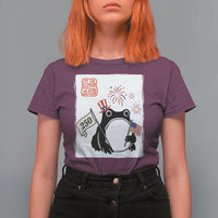 Funny Patriotic Grumpy Frog 250th Anniversary USA T Shirt For Women