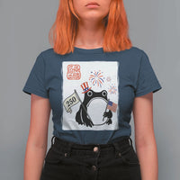 Funny Patriotic Grumpy Frog 250th Anniversary USA T Shirt For Women