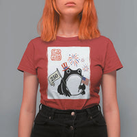 Funny Patriotic Grumpy Frog 250th Anniversary USA T Shirt For Women