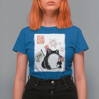 Funny Patriotic Grumpy Frog 250th Anniversary USA T Shirt For Women