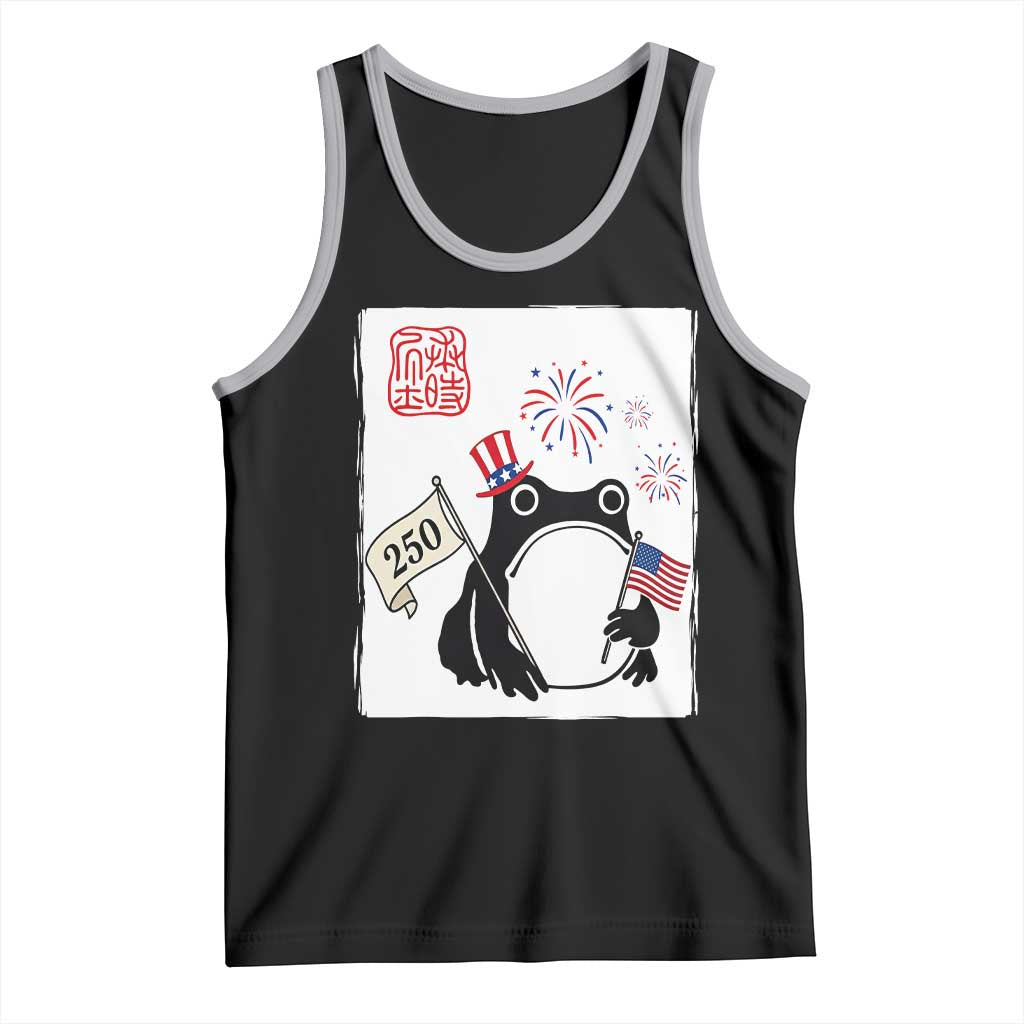 Funny Patriotic Grumpy Frog 250th Anniversary USA Tank Top