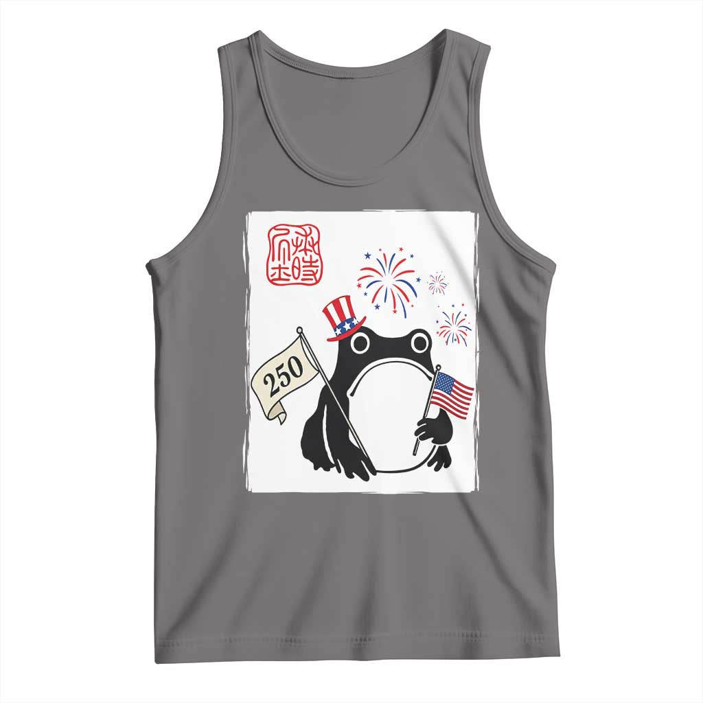 Funny Patriotic Grumpy Frog 250th Anniversary USA Tank Top
