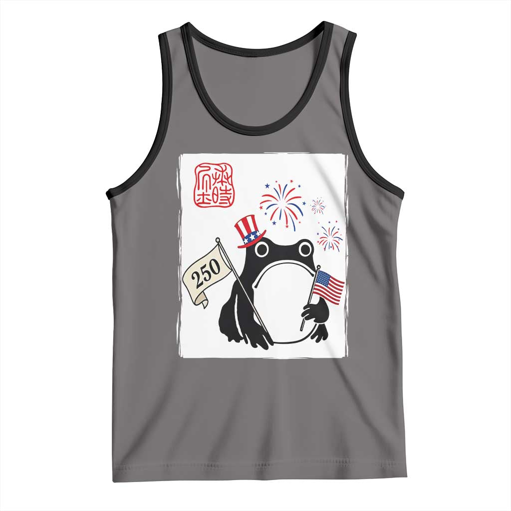 Funny Patriotic Grumpy Frog 250th Anniversary USA Tank Top