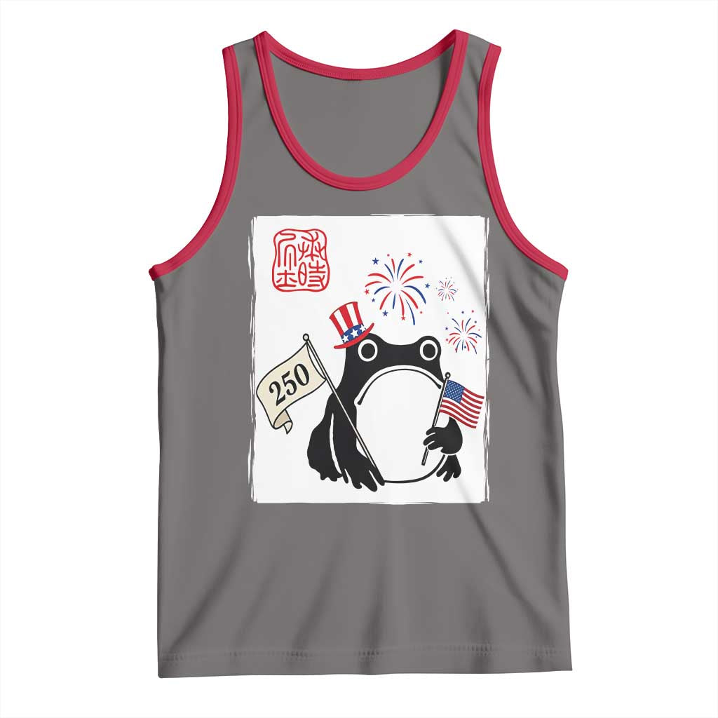Funny Patriotic Grumpy Frog 250th Anniversary USA Tank Top