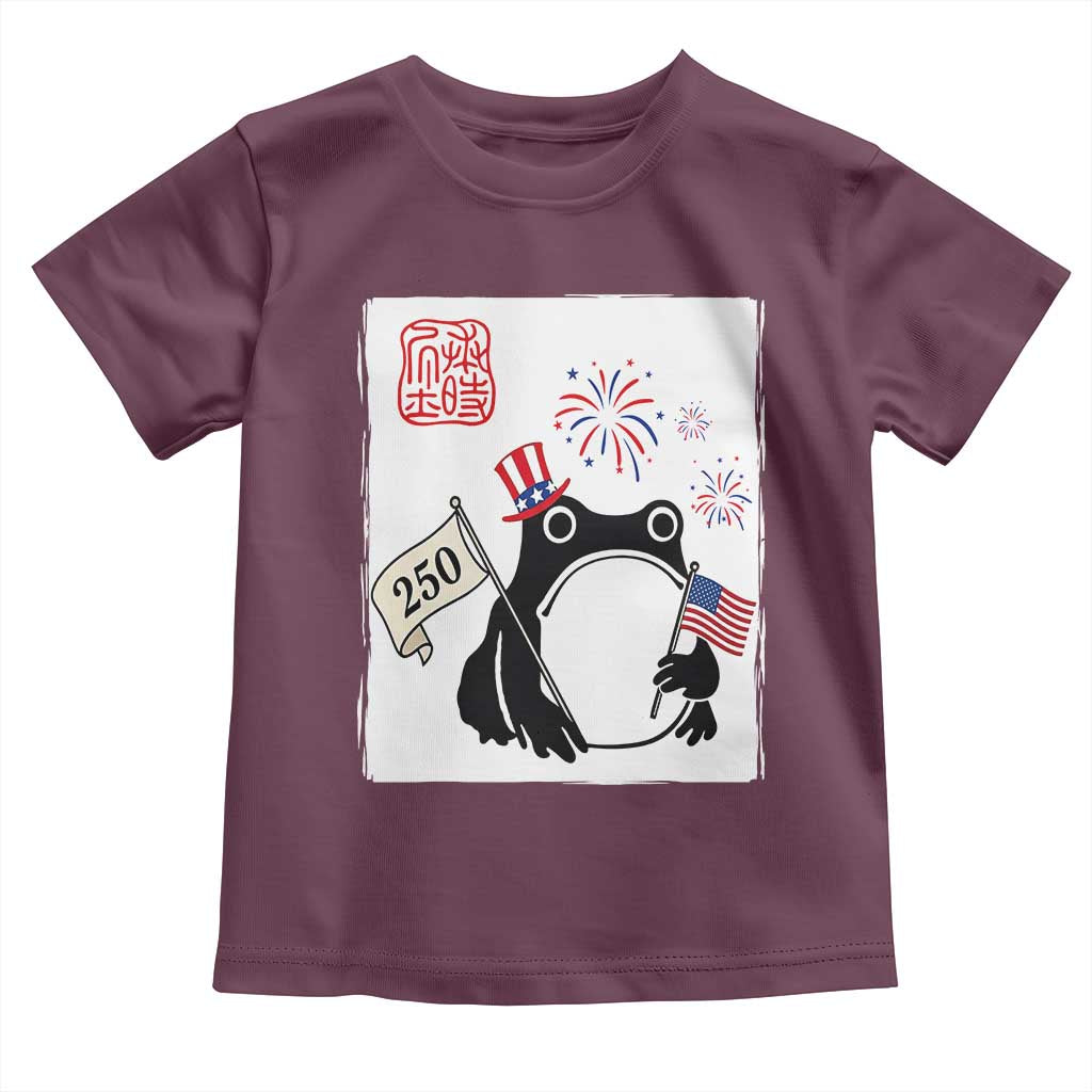Funny Patriotic Grumpy Frog 250th Anniversary USA Toddler T Shirt