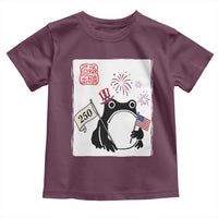Funny Patriotic Grumpy Frog 250th Anniversary USA Toddler T Shirt