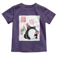 Funny Patriotic Grumpy Frog 250th Anniversary USA Toddler T Shirt