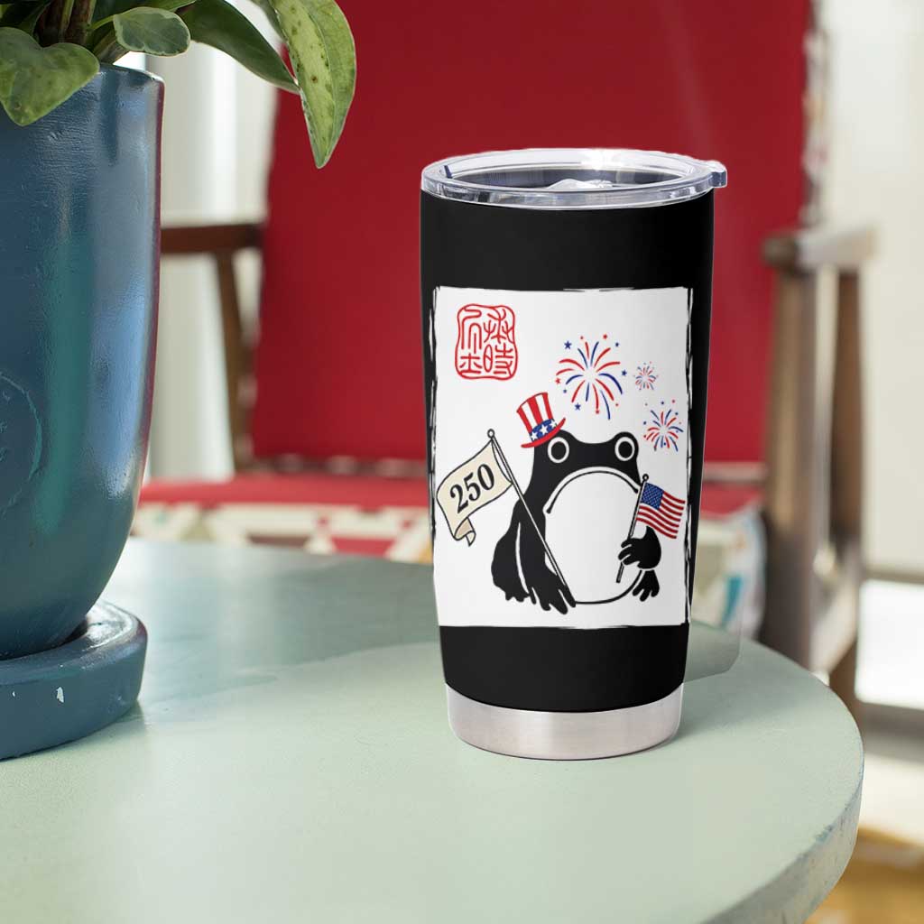 Funny Patriotic Grumpy Frog 250th Anniversary USA Tumbler Cup