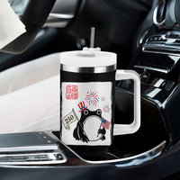 Funny Patriotic Grumpy Frog 250th Anniversary USA Tumbler With Handle