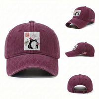 Funny Patriotic Grumpy Frog 250th Anniversary USA Washed Cotton Baseball Cap