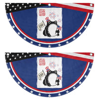 Funny Grumpy Frog 250th Anniversary USA Patriotic Fan Flag Red White Blue USA Celebration