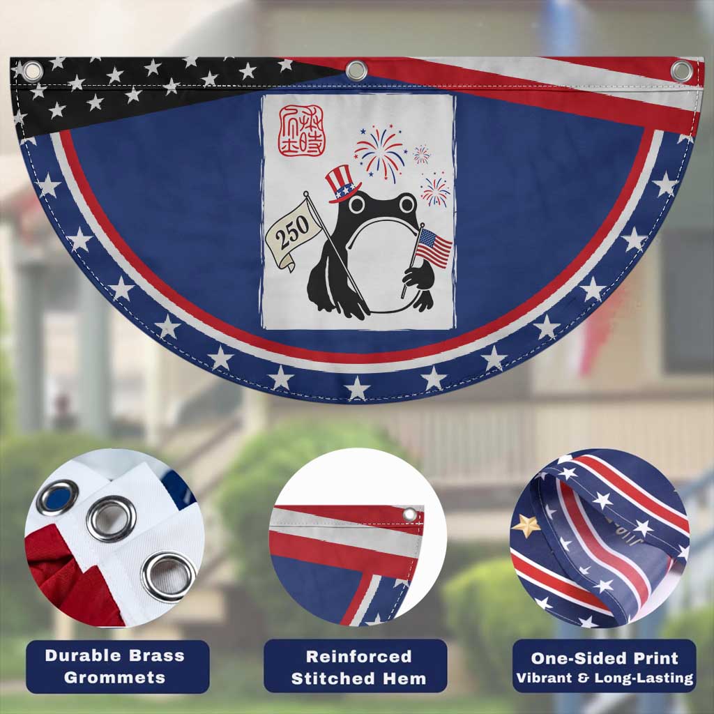 Funny Grumpy Frog 250th Anniversary USA Patriotic Fan Flag Red White Blue USA Celebration