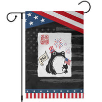 Funny Patriotic Grumpy Frog 250th Anniversary USA Garden Flag