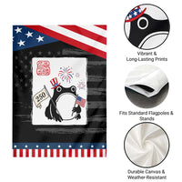 Funny Patriotic Grumpy Frog 250th Anniversary USA Garden Flag