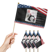 Funny Patriotic Grumpy Frog 250th Anniversary USA Patriotic Handheld Flag