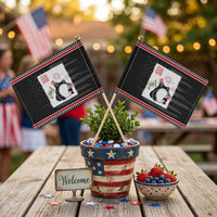 Funny Patriotic Grumpy Frog 250th Anniversary USA Patriotic Handheld Flag