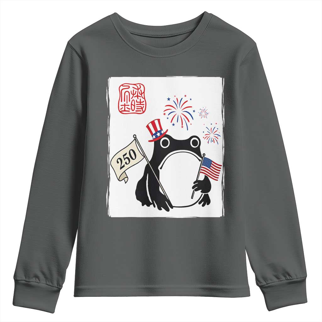 Funny Patriotic Grumpy Frog 250th Anniversary USA Youth Sweatshirt