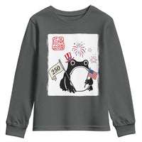 Funny Patriotic Grumpy Frog 250th Anniversary USA Youth Sweatshirt