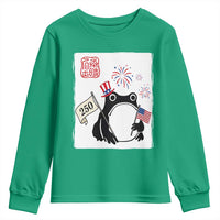 Funny Patriotic Grumpy Frog 250th Anniversary USA Youth Sweatshirt