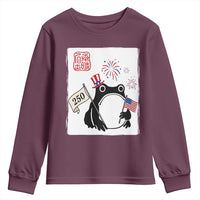 Funny Patriotic Grumpy Frog 250th Anniversary USA Youth Sweatshirt