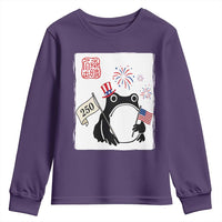 Funny Patriotic Grumpy Frog 250th Anniversary USA Youth Sweatshirt