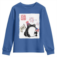 Funny Patriotic Grumpy Frog 250th Anniversary USA Youth Sweatshirt