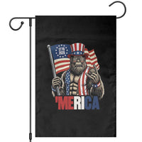 Funny Patriotic Bigfoot Merica Rock Garden Flag USA 250th Anniversary
