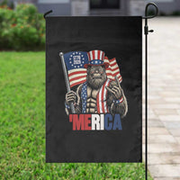 Funny Patriotic Bigfoot Merica Rock Garden Flag USA 250th Anniversary