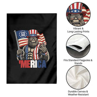 Funny Patriotic Bigfoot Merica Rock Garden Flag USA 250th Anniversary