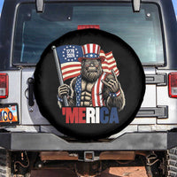 Funny Patriotic Bigfoot Merica Rock Spare Tire Cover USA 250th Anniversary
