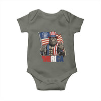 Funny Patriotic Bigfoot Merica Rock Baby Onesie USA 250th Anniversary