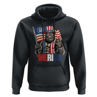 Funny Patriotic Bigfoot Merica Rock Hoodie USA 250th Anniversary