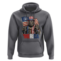 Funny Patriotic Bigfoot Merica Rock Hoodie USA 250th Anniversary