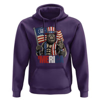 Funny Patriotic Bigfoot Merica Rock Hoodie USA 250th Anniversary
