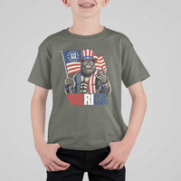 Funny Patriotic Bigfoot Merica Rock T Shirt For Kid USA 250th Anniversary