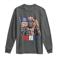 Funny Patriotic Bigfoot Merica Rock Long Sleeve Shirt USA 250th Anniversary