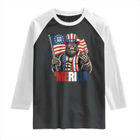 Funny Patriotic Bigfoot Merica Rock Raglan Shirt USA 250th Anniversary