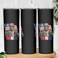 Funny Patriotic Bigfoot Merica Rock Skinny Tumbler USA 250th Anniversary