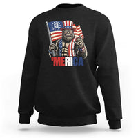 Funny Patriotic Bigfoot Merica Rock Sweatshirt USA 250th Anniversary