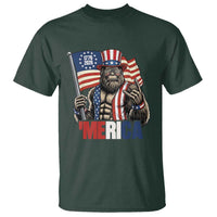 Funny Patriotic Bigfoot Merica Rock T Shirt USA 250th Anniversary