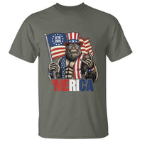 Funny Patriotic Bigfoot Merica Rock T Shirt USA 250th Anniversary