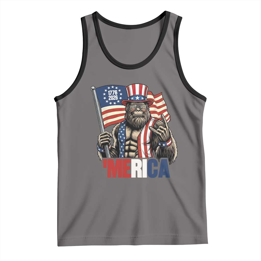 Funny Patriotic Bigfoot Merica Rock Tank Top USA 250th Anniversary