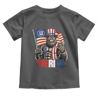 Funny Patriotic Bigfoot Merica Rock Toddler T Shirt USA 250th Anniversary