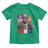 Funny Patriotic Bigfoot Merica Rock Toddler T Shirt USA 250th Anniversary