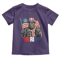 Funny Patriotic Bigfoot Merica Rock Toddler T Shirt USA 250th Anniversary