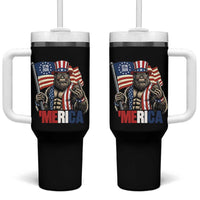 Funny Patriotic Bigfoot Merica Rock Tumbler With Handle USA 250th Anniversary