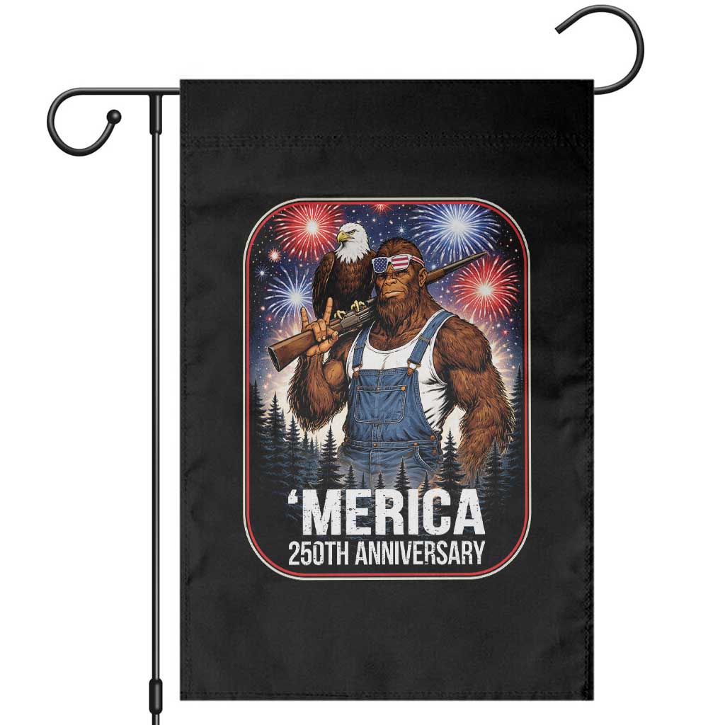 Funny Bigfoot America 250 Years Of American Freedom Garden Flag